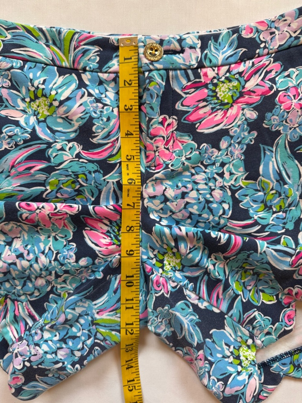 Lilly Pulitzer Buttercup Knit Shorts High Tide Navy Pineapple Paradise Size 12 - Picture 11 of 13